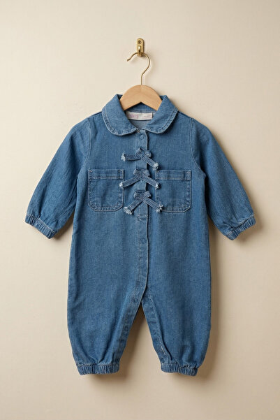zumino Kız Bebek Kot Tulum Denim
