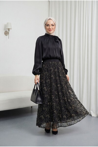 Modamorfo Σετ Janjan με φούστα με επένδυση από πούλιες, γιακά που δένει και ε...