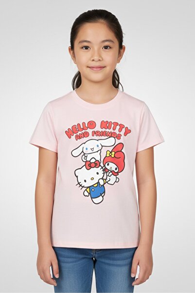 SANRIO Kids Girl Hello Kitty And Friends Short Sleeve T-Shirt, Pink