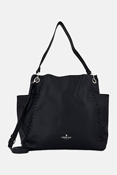 London Fog Women Brand Logo Tote Bag, Black