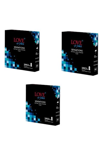 LOVE PLUS Pachet de 3 prezervative Sensations