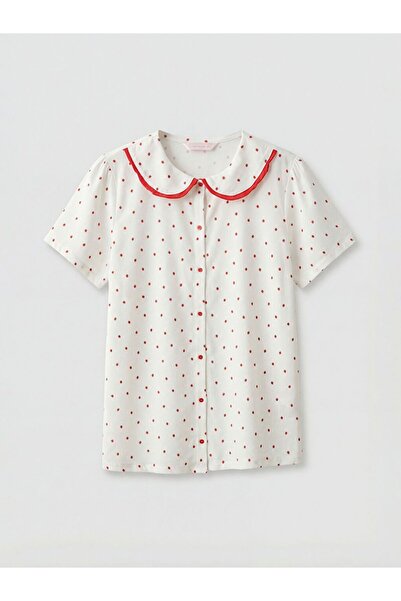 LC Waikiki Baby Collar Polka Dot Maternity Pajama Top