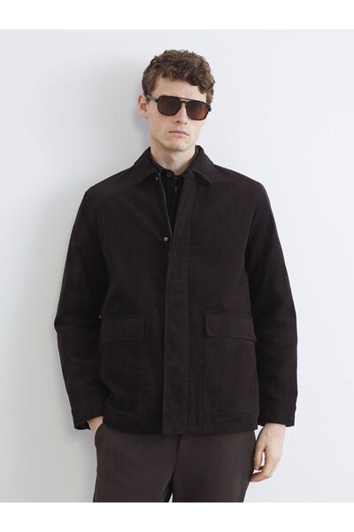 LC Waikiki Shirt Collar Velvet Men's Jacket