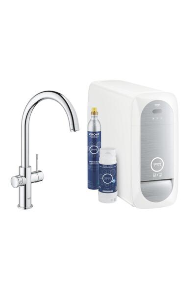 Grohe Βρύση κουζίνας με μονάδα ψύξης και φίλτρο Blue Home 31455001, στόμιο τύ...