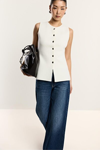 LEFTIES Uzun örme yelek