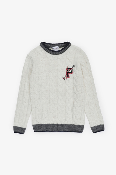 U.S. Polo Assn. Boy's Cream Crew Neck Sweater 50315587-Vr071