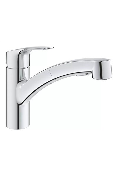 Grohe Βρύση κουζίνας Via 30406000, χαμηλή, τύπου L, με λειτουργία ντους, 2 λε...