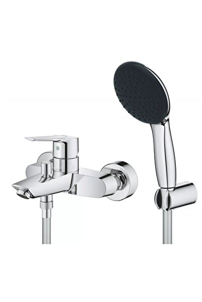 Grohe Start 25283002 βρύση μπανιέρας, επίτοιχη, με εκτροπέα, σετ ντους, Γυαλι...