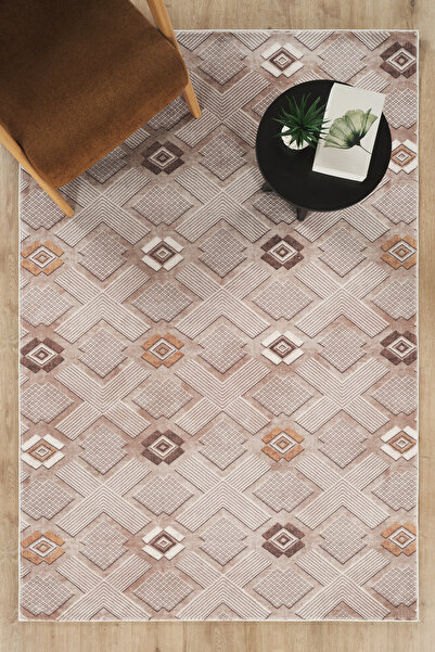 tropikal home Kaymaz Taban Modern Desen Halı Yolluk Leke Tutmaz Kolay Temizle...