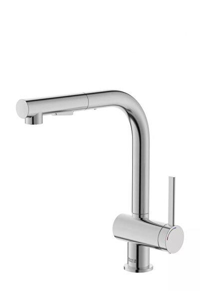 Roca ONA A5A851FSM0 βρύση κουζίνας, ψηλή, τύπου L, με ντους, ματ, από σατινέ ...