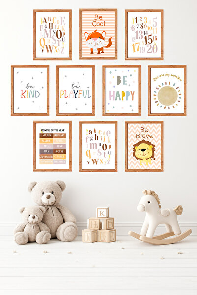 UNT 10-Piece Frame-Looking Educational Set, Alphabet, Numbers, Months, Motiva...