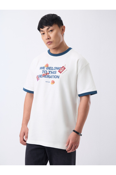The Souled Store By Styli Men White Oversized Printed T-Shirt