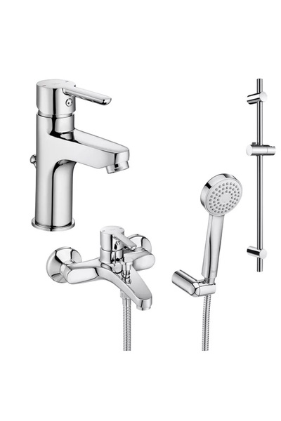 Roca Arolo σετ 3 σε 1 A5D016AC0K, βρύση μπανιέρας, βρύση νιπτήρα, κεφαλή ντου...