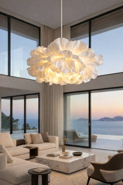 Maison Avf Beyaz Eleni Tasarım Eva Modern Sarkıt Avize 80 cm