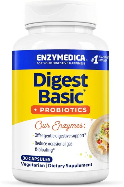 Enzymedica كبسولات ديجست بيسك + بروبيوتيك، 30 حبة