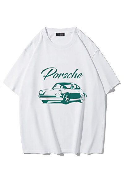 BRZ COLLECTION Tricou Porsche Vintage Oversize Unisex (ALB)