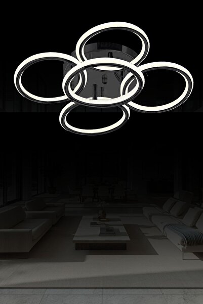 RONİSU AYDINLATMA Gestra Lüks Modern 5 Halkalı Tavana Sıfır 50 cm Led Plafony...