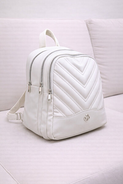 MILANOFOX Γυναικείο σακίδιο πλάτης από γυαλιστερό ύφασμα μεγάλου όγκου, με κα...