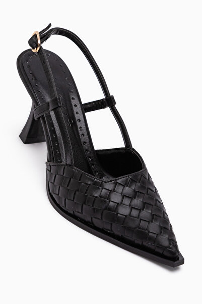 Limoya Γυναικεία παπούτσια με τακούνι Neila με μαύρο πλεκτό σχέδιο