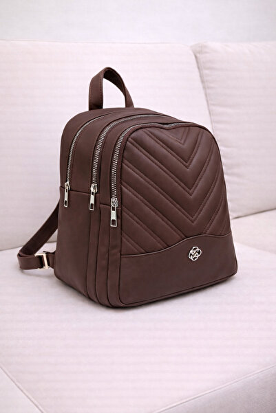 MILANOFOX Γυναικείο σακίδιο πλάτης από γυαλιστερό ύφασμα μεγάλου όγκου, με κα...