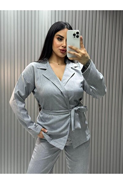 inci bayan giyim Women's Tie-Up Linen Set