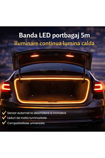 PARADOX SINCE 1992 Ταινία LED για πορτμπαγκάζ αυτοκινήτου 5μ, θερμό φως, συνε...