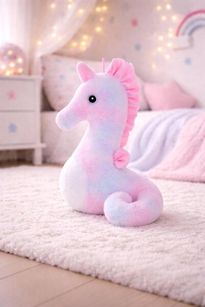 hak-iş oyuncak Pastel Pembe Renkli Peluş Denizatı 40 cm