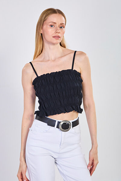 BARRELS AND OIL Γυναικεία μπλούζα Gipeli με τιράντες - Μαύρη