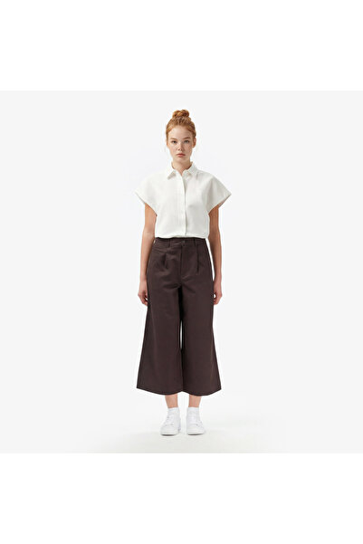 Lacoste Kadın Relaxed Fit Kahverengi Pantolon