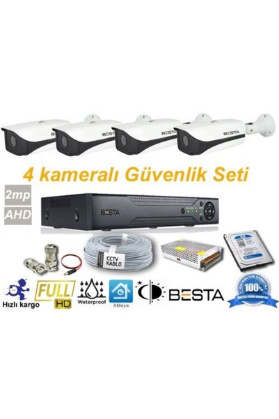 Besta 4 Dış Mekan Kameralı Her Şey Dahil Güvenlik Kamera Seti