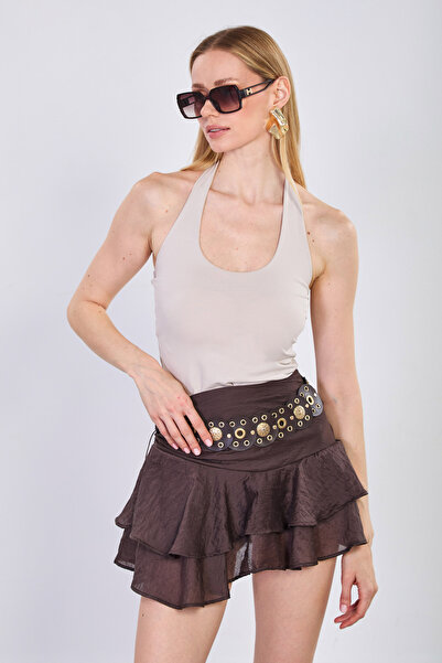 BARRELS AND OIL Γυναικείο Crop Top με Ενίσχυση στο Στήθος και Λαιμόκοψη Halte...