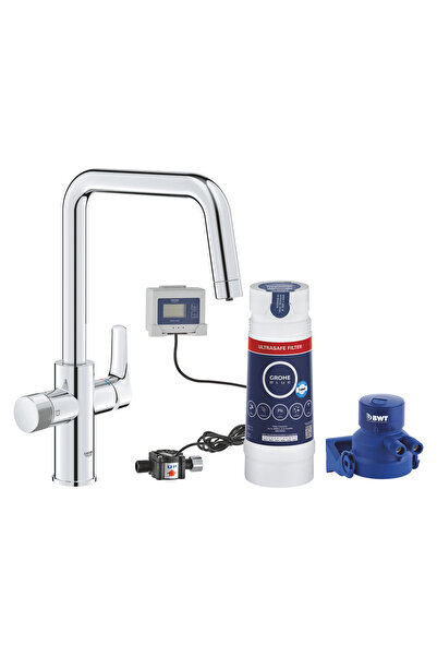 Grohe Μπλε Pure Start 30594000 βρύση κουζίνας, 3/8 ίντσας, επιτραπέζια, Χρωμέ