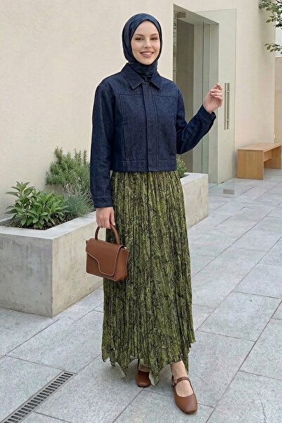 InStyle Πράσινη φούστα με έθνικ σχέδιο