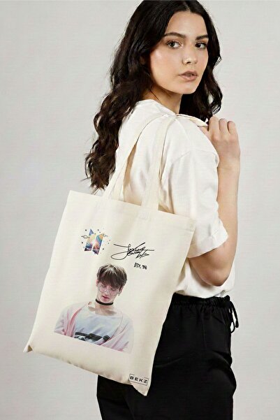 BEKZ Υφασμάτινη Τσάντα Αγορών, Τσάντα Ώμου, Μοντέλο BTS Jungkook 2, 38x34.5 ε...
