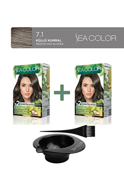 Sea Color 2'li Paket Natural Effect Set Boya Amonyaksız 7.1 Küllü Kumral, Boy...