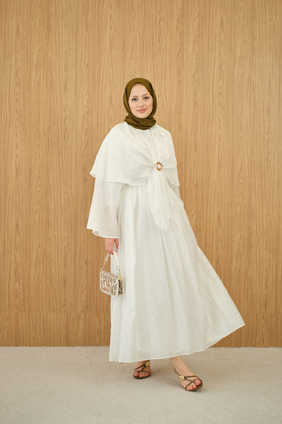 LOCCO Γυναικείο σετ τριών τεμαχίων από ύφασμα τούλι με χρυσή καρφίτσα λεπτομέ...