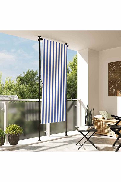 vidaxl Στόρι Σκίασης Ρόλερ Εξ.Χώρου Μπλε/Λευκό 100×270εκ Ύφασμα