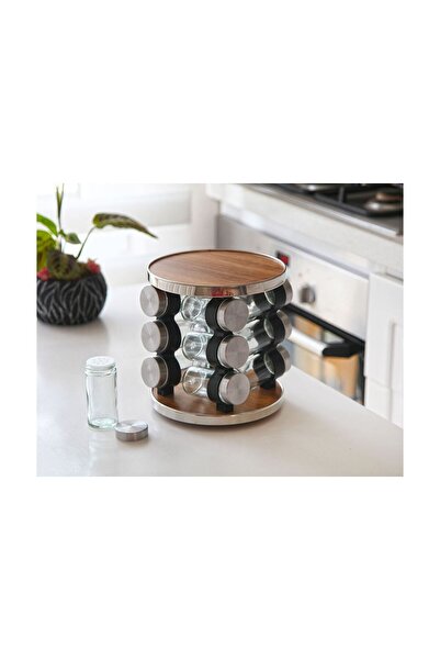 USTAOGLUHOME Luxury Glass Rotating Spice Bowl