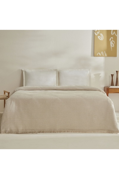 Karaca Home Κουβέρτα Ecru Sion Διπλή Σονιλ