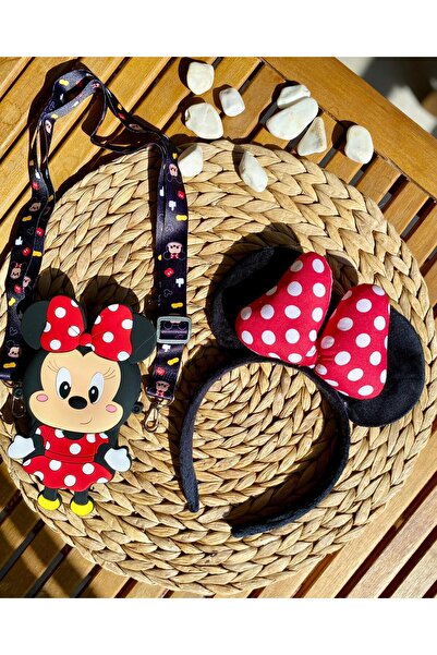 the Littles Kids Minnie Karakterli Silikon Askılı Çanta ve Kırmızı Puantiyeli...