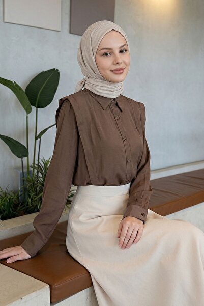 InStyle Πουκάμισο με ραβδώσεις σε έντονο καφέ χρώμα