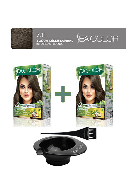Sea Color 2'li NaturalEffect Set Boya Amonyaksız 7.11 Yoğun Küllü Kumral, Boy...