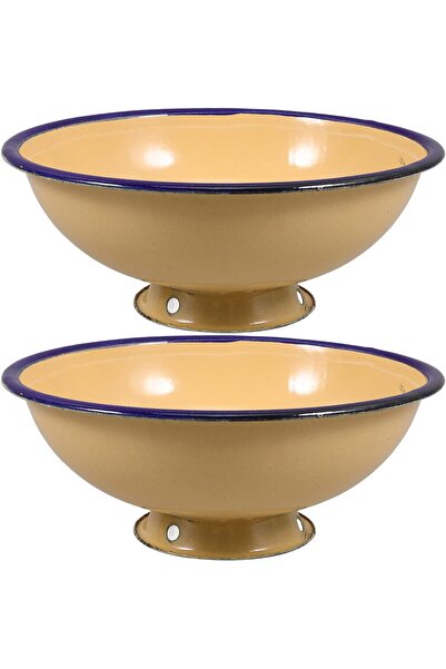 Arabest 2-Piece Vintage Enamel Soup Bowl,Large Capacity,Deep Design,for Kitch...