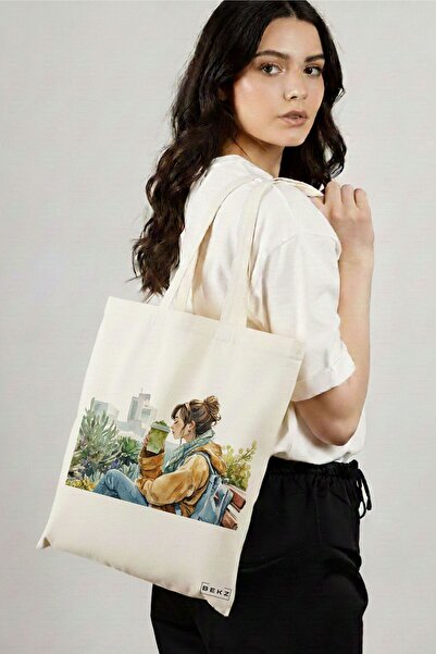 BEKZ Υφασμάτινη Τσάντα Αγορών, Τσάντα Ώμου, Μοντέλο Urban oasis 38 x 34,5 εκ....