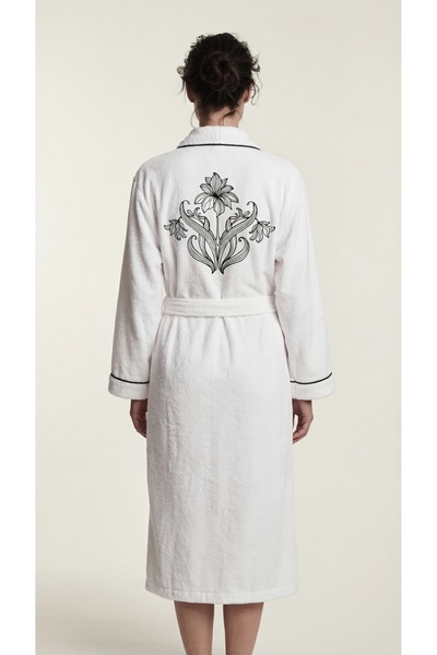 Minteks Γυναικείο μπουρνούζι Alvora 100% βαμβακερό με κέντημα στην πλάτη