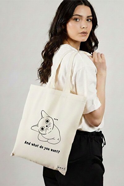 BEKZ Sacosa Cumparaturi Textila, Geanta Tote, model And what do you want?, 38...