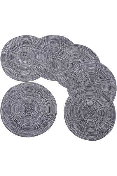 Arabest 6 قطع من مفارش المائدة المنسوجة المستديرة، 38 سم، مقاومة للحرارة، قاب...