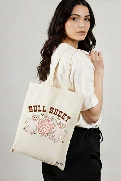 BEKZ Υφασμάτινη Τσάντα Αγορών, Τσάντα Ώμου, μοντέλο Bull Sheet 38 x 34.5 εκ.,...