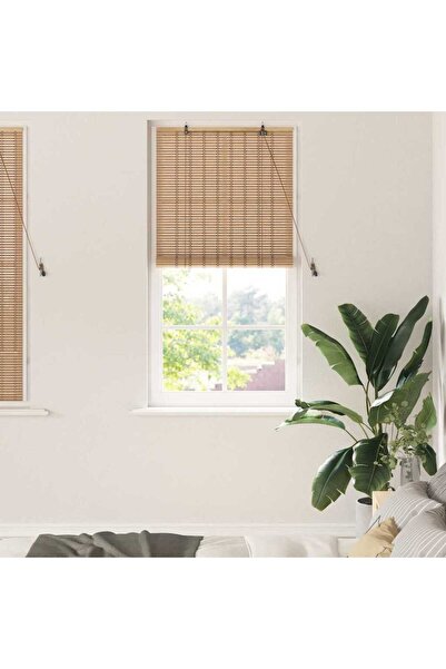 vidaxl Ρόλερ με κουρτίνες Ανοιχτό καφέ 90 x 160 εκ. Μπαμπού