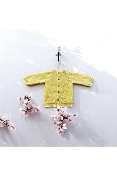 MOJOMIX Seamless Hand Knitted Yellow Baby Cardigan